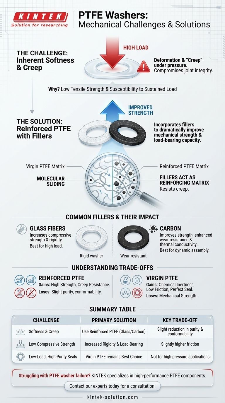 PTFE 와셔의 기계적 강도와 관련된 과제와 해결책은 무엇인가요? 강화 PTFE로 크리프 현상 극복하기 시각적 가이드