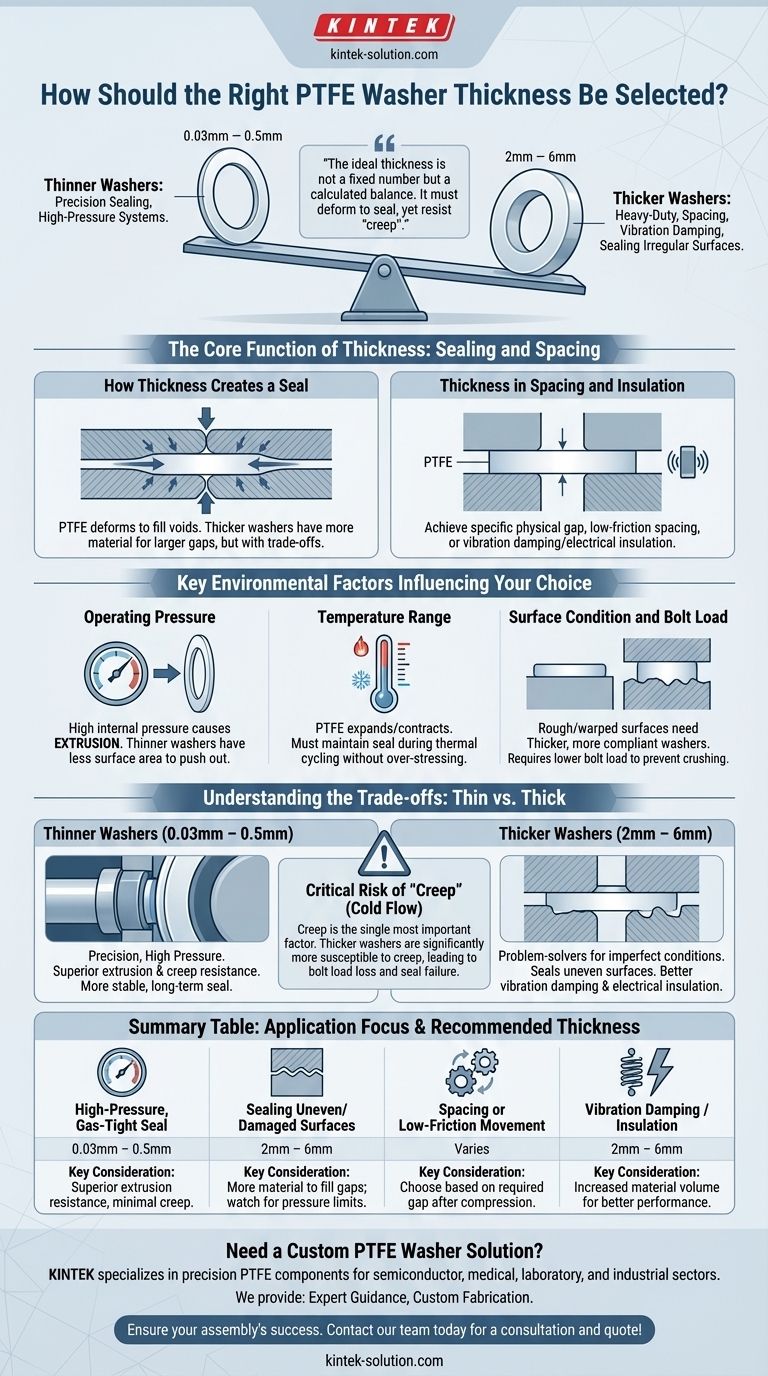 적절한 PTFE 와셔 두께는 어떻게 선택해야 할까요? 씰링, 크리프 및 압력의 균형을 맞추세요 시각적 가이드