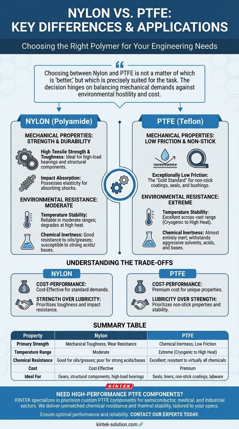 What are the key differences between Nylon and PTFE? A Guide to Selecting the Right Polymer Visual Guide