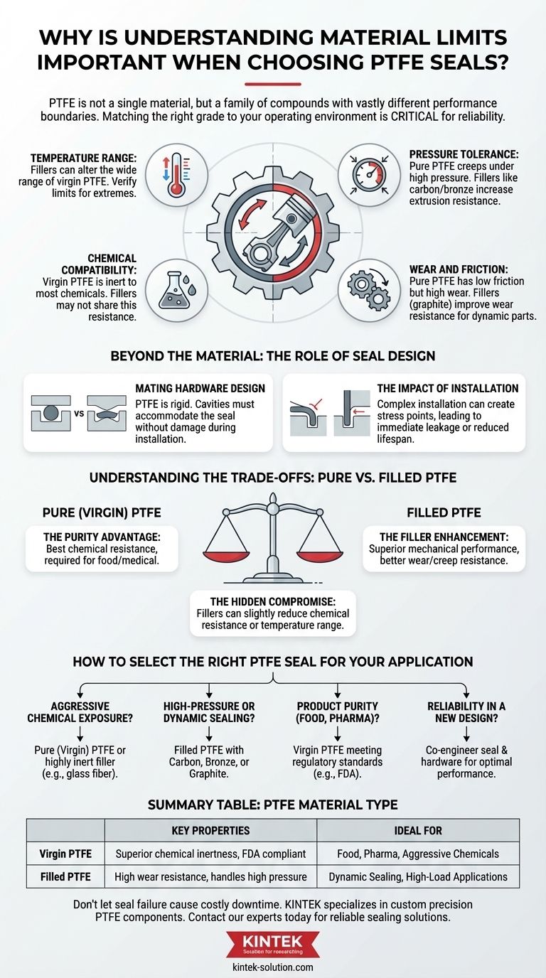 لماذا يعد فهم حدود المواد أمرًا مهمًا عند اختيار موانع تسرب PTFE؟ تجنب الفشل المبكر دليل مرئي