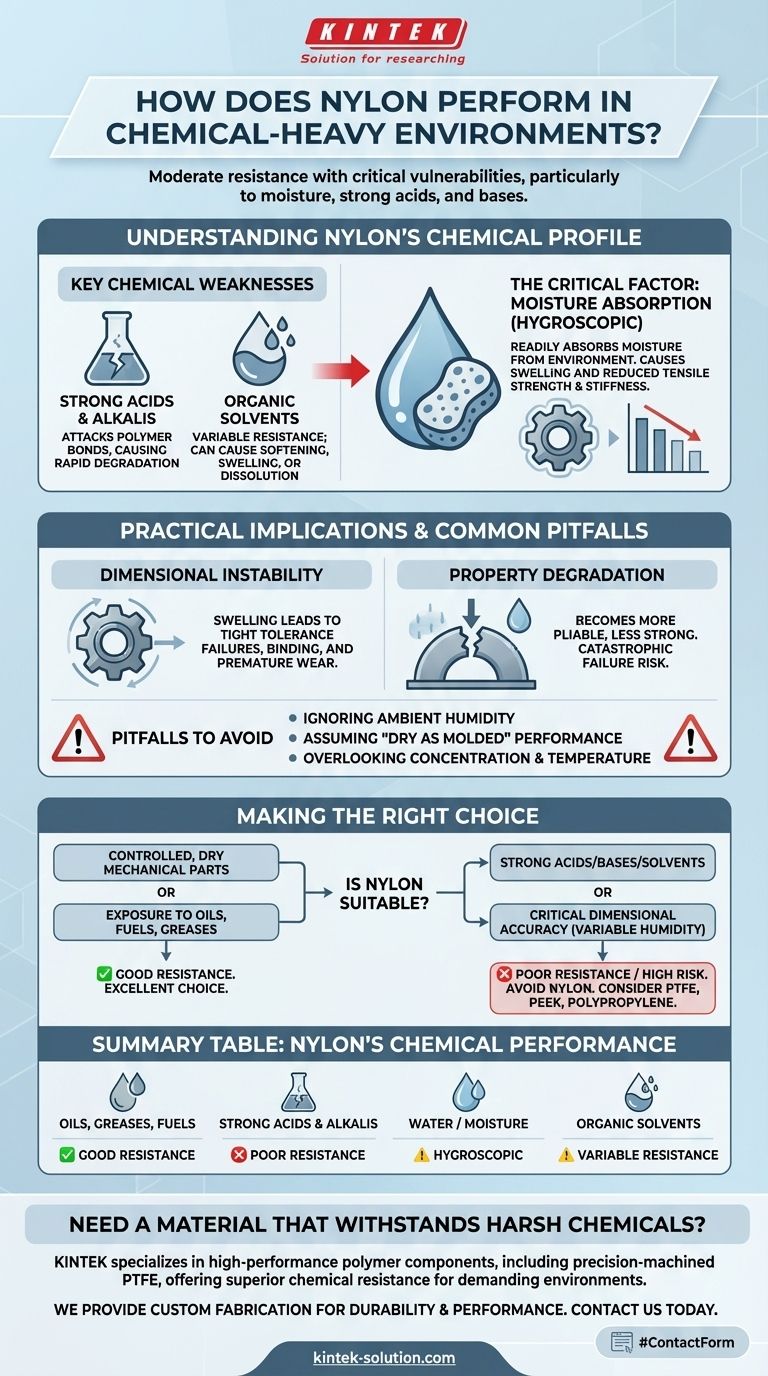 Come si comporta il Nylon in ambienti ricchi di sostanze chimiche? Una guida ai suoi punti di forza e alle sue debolezze critiche Guida Visiva