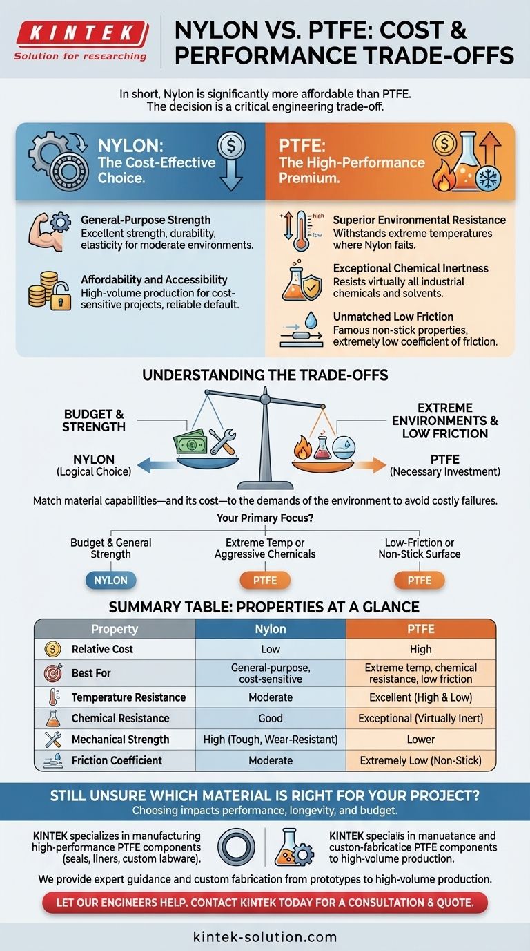 나일론과 PTFE의 비용 차이는 무엇인가요? 스마트한 재료 선택을 위한 가이드 시각적 가이드