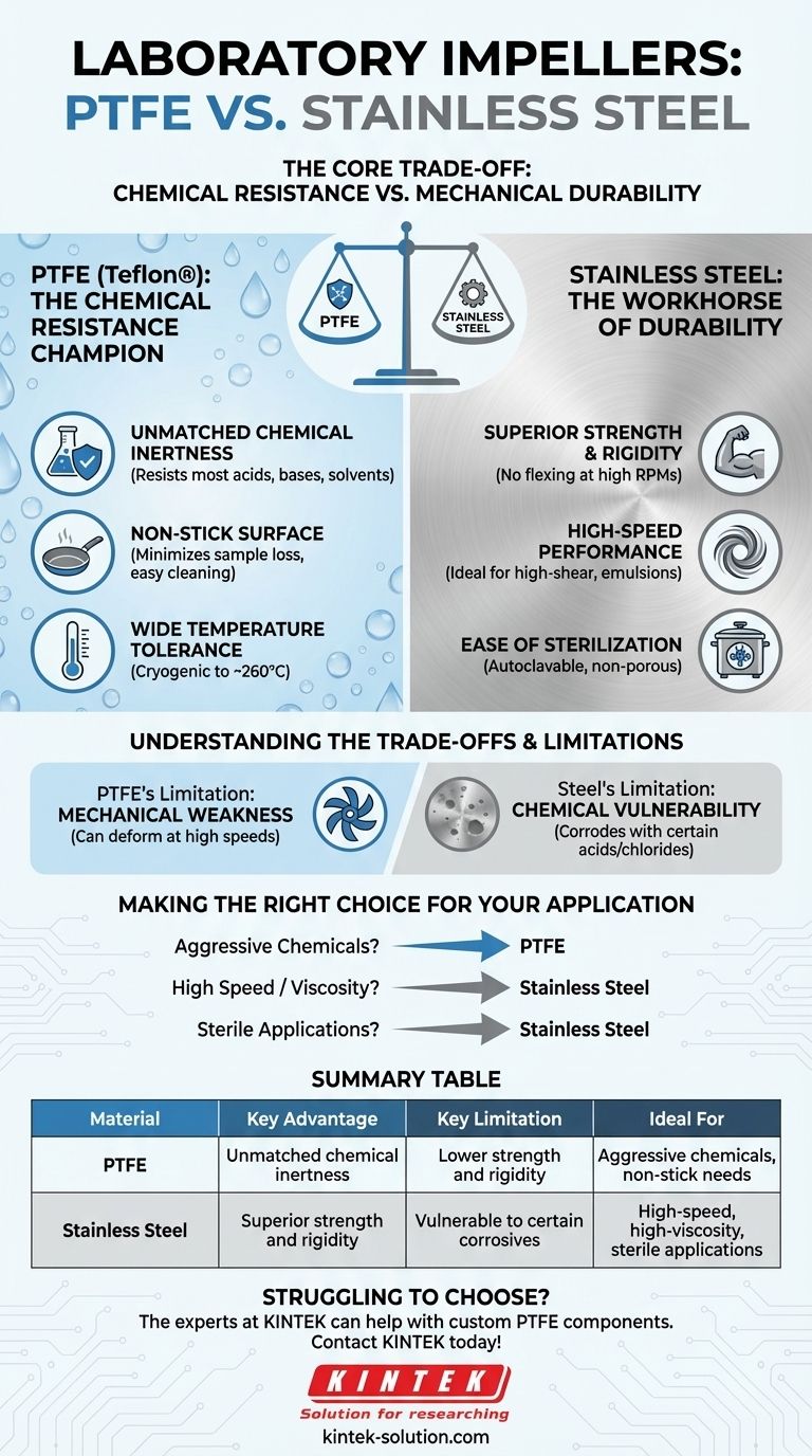 실험실 임펠러에 고려되는 주요 재료는 무엇인가요? PTFE vs. 스테인리스 스틸 시각적 가이드