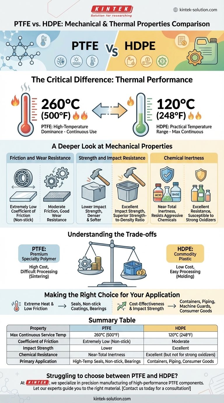 PTFE와 고밀도 폴리에틸렌(HDPE)을 비교하면 어떨까요? 극한의 성능 대 비용 효율성을 위한 가이드 시각적 가이드