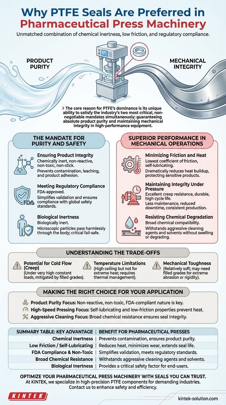 제약 산업의 프레스 기계에서 PTFE 씰이 선호되는 이유는 무엇입니까? 순도 및 성능 보장 시각적 가이드