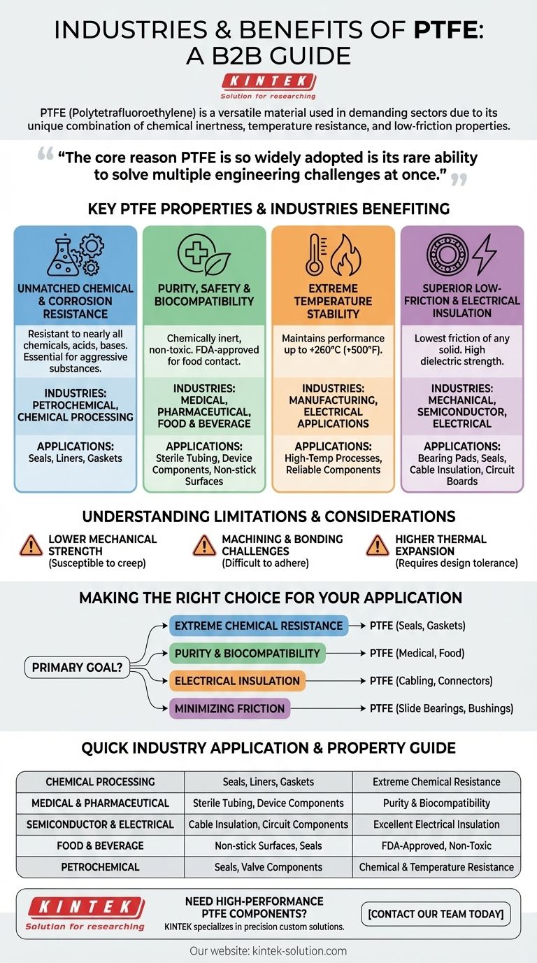 Welche Branchen profitieren von der Verwendung von PTFE? Bewältigung extremer chemischer, thermischer und Reinheitsanforderungen Visuelle Anleitung