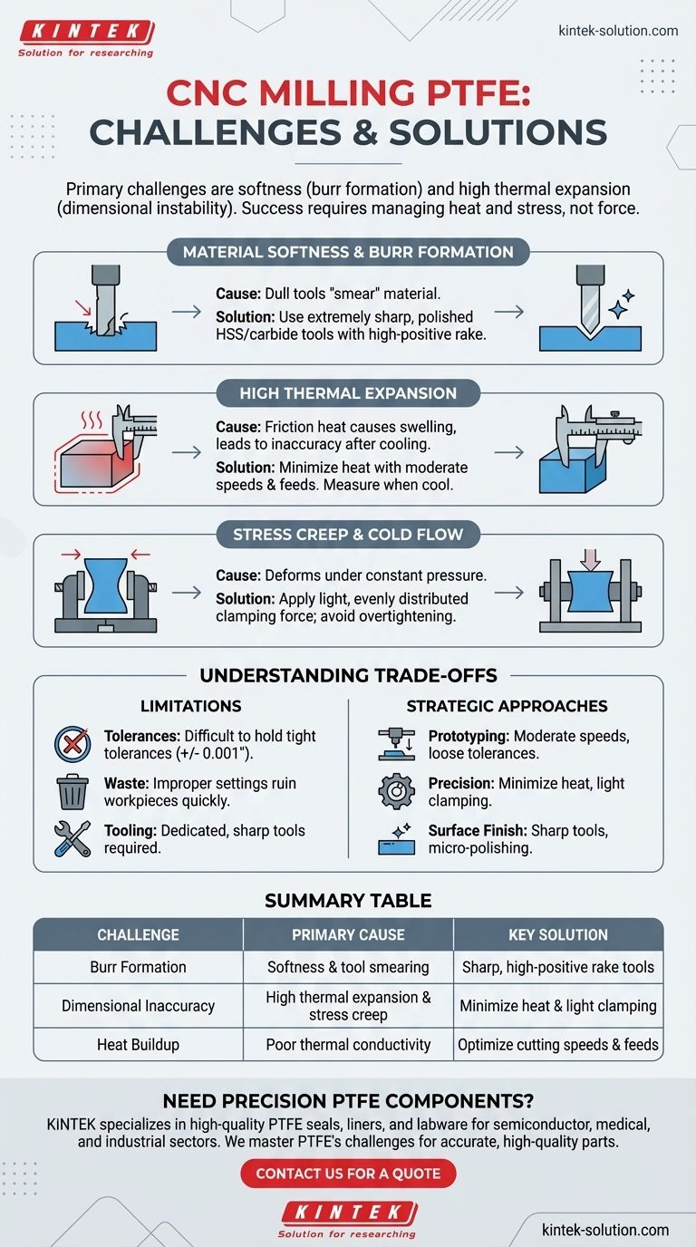 Quais são os desafios associados à fresagem CNC de PTFE? Superar a Maciez e a Expansão Térmica Guia Visual