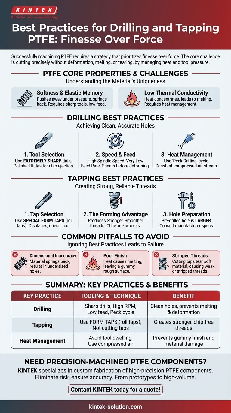 ¿Cuáles son las mejores prácticas para taladrar y roscar PTFE? Logre un mecanizado limpio y preciso Guía Visual