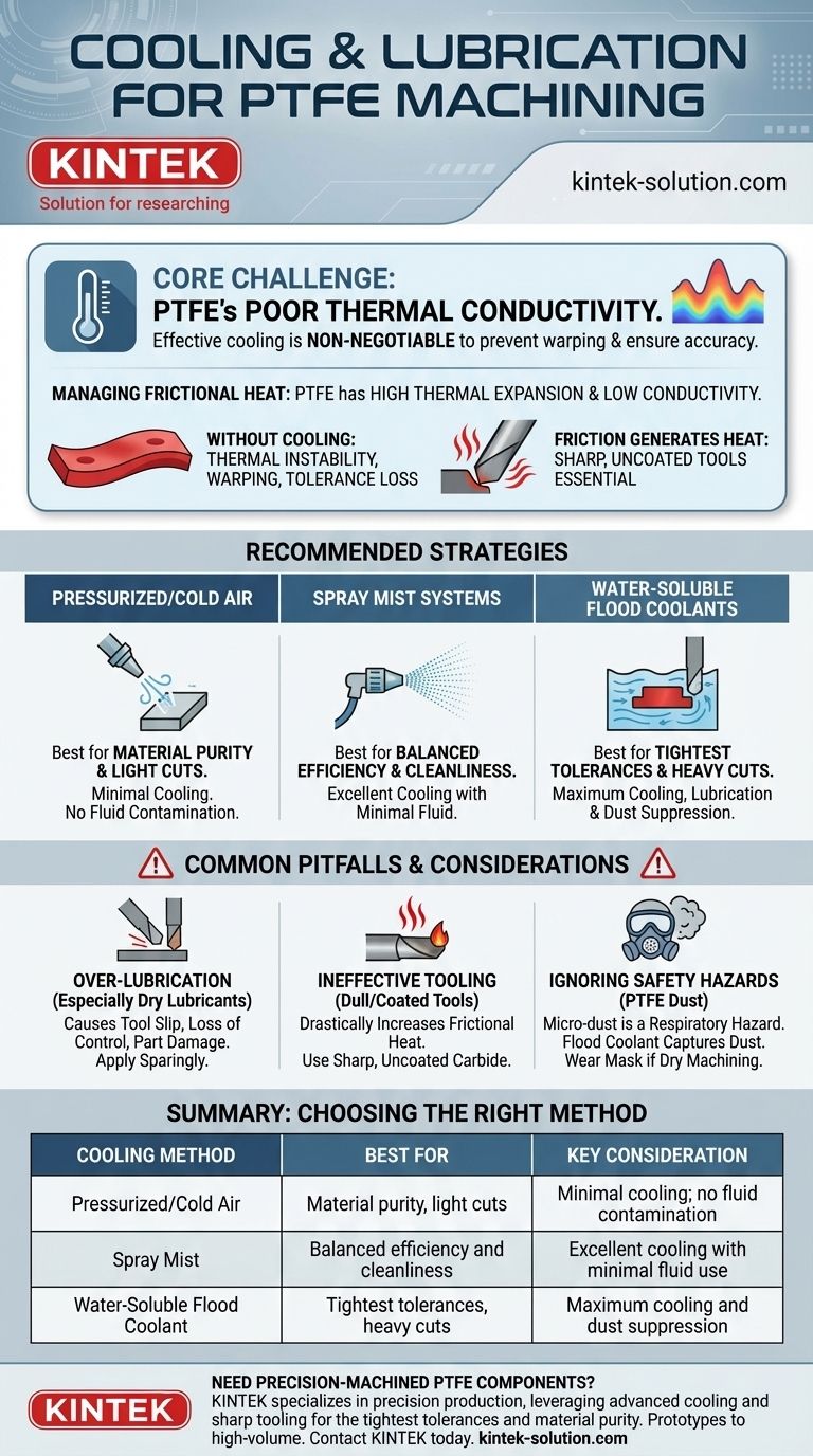 PTFE 가공 시 권장되는 냉각 및 윤활 기술은 무엇입니까? 정밀 부품을 위한 열 제어 마스터하기 시각적 가이드