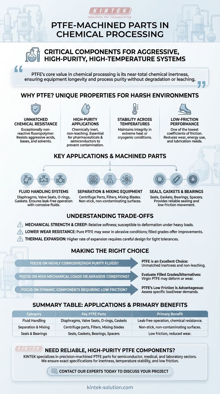 Quelles applications de traitement chimique impliquent des pièces usinées en PTFE ? Composants essentiels pour les systèmes corrosifs et de haute pureté Guide Visuel