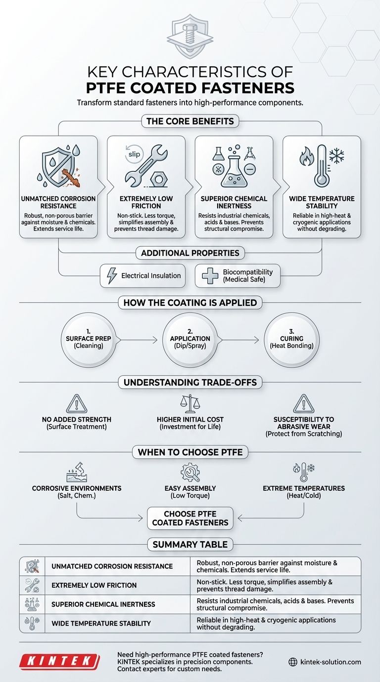 ¿Cuáles son las características clave de los sujetadores recubiertos de PTFE? Mejore la durabilidad en entornos hostiles Guía Visual