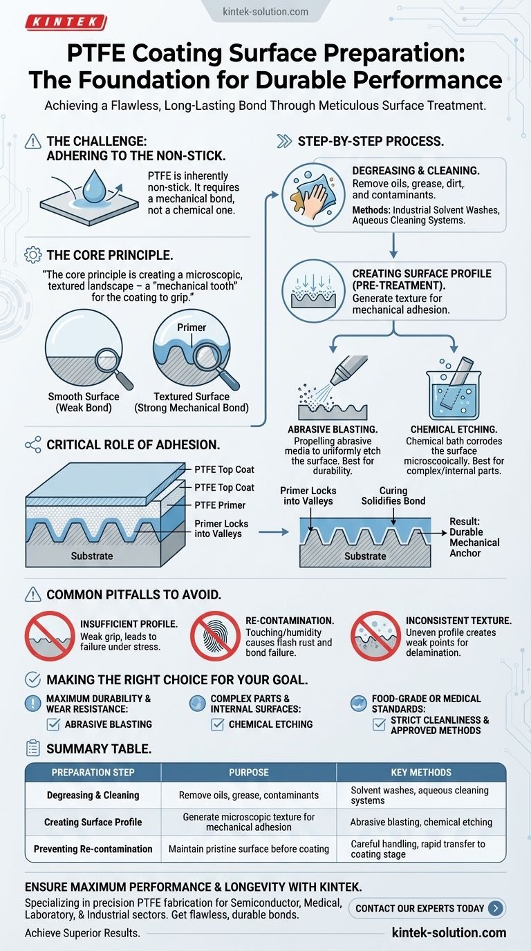 Comment la préparation de surface est-elle effectuée pour l'application du revêtement PTFE ? Obtenez une adhérence incassable pour vos composants Guide Visuel