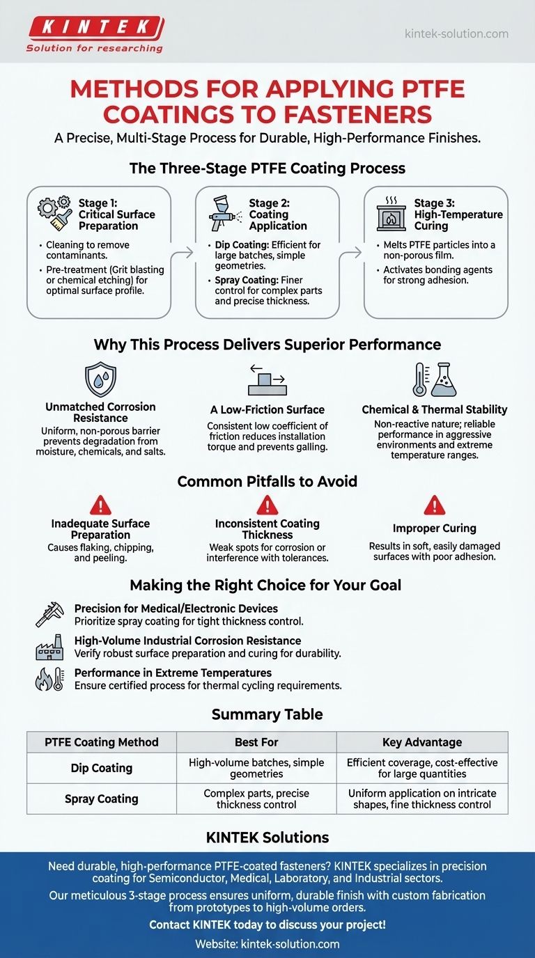 Quelles méthodes sont utilisées pour appliquer les revêtements PTFE sur les fixations ? Revêtement par immersion par rapport au revêtement par pulvérisation expliqué Guide Visuel