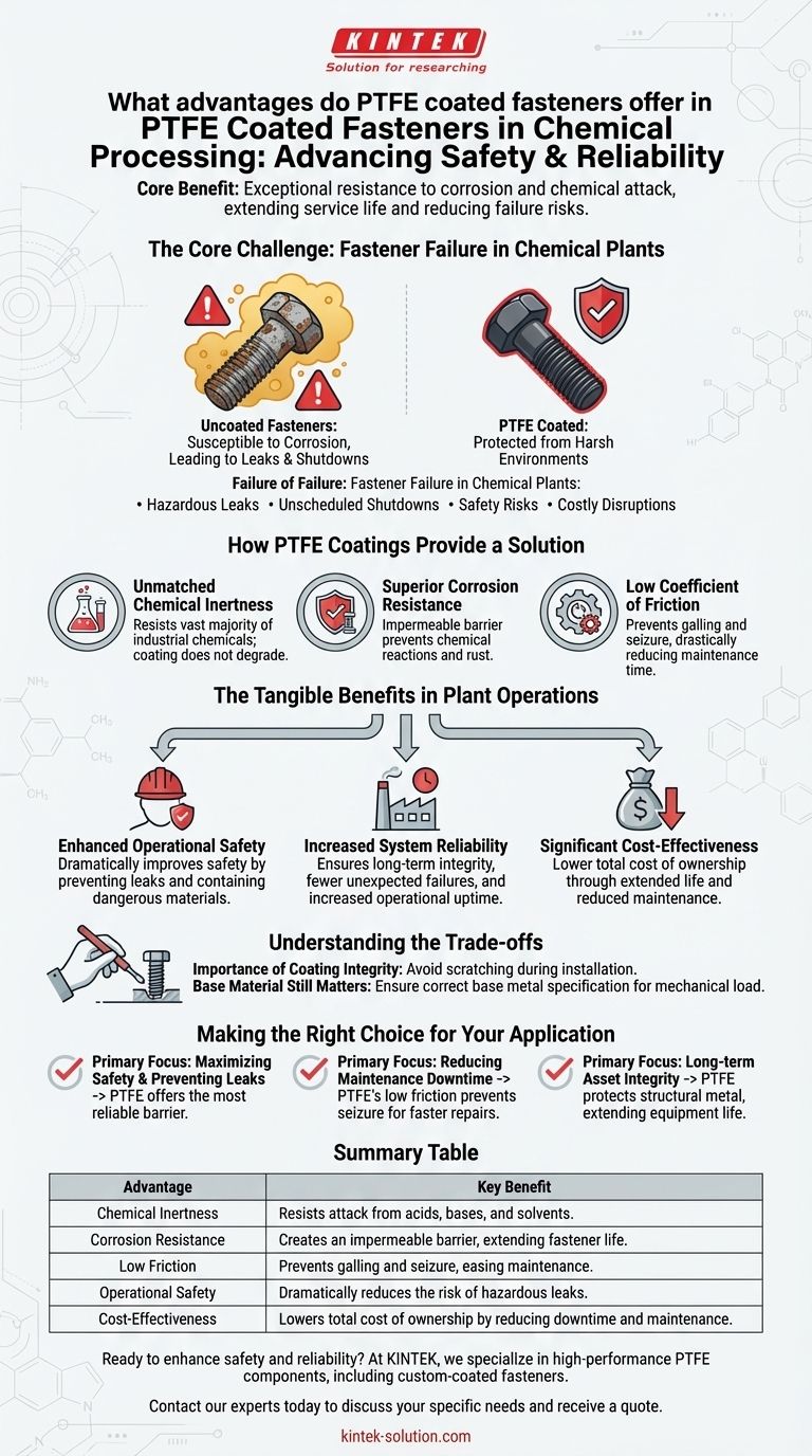 화학 공정 플랜트에서 PTFE 코팅 패스너가 제공하는 이점은 무엇입니까? 안전 및 신뢰성 향상 시각적 가이드