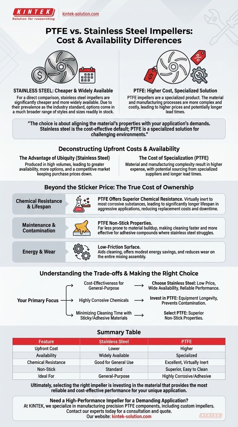 PTFE 임펠러와 스테인리스 스틸 임펠러의 비용 및 가용성 차이점은 무엇입니까? 재료 선택 가이드 시각적 가이드