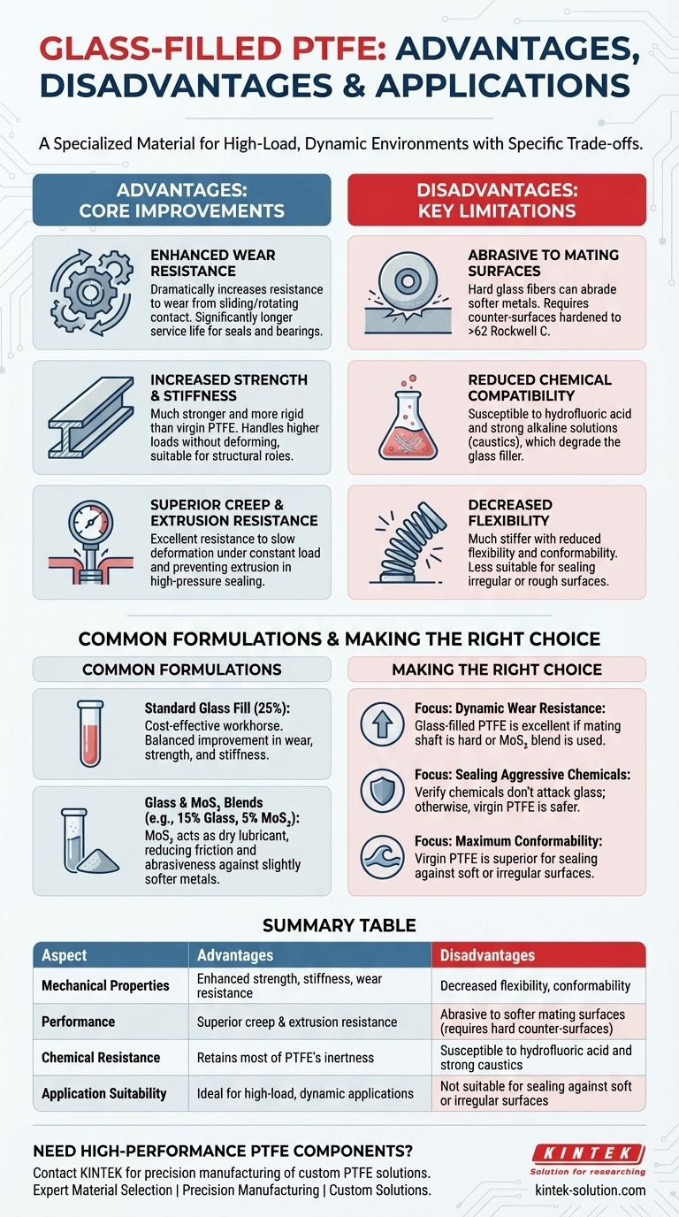 Quali sono i vantaggi e gli svantaggi del PTFE caricato con vetro? Una guida alle prestazioni migliorate e ai compromessi Guida Visiva