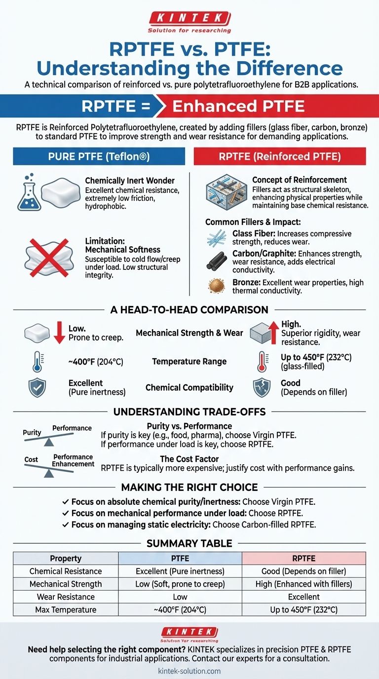 Cos'è l'RPTFE e come differisce dal PTFE? Scegli il materiale giusto per la tua applicazione Guida Visiva