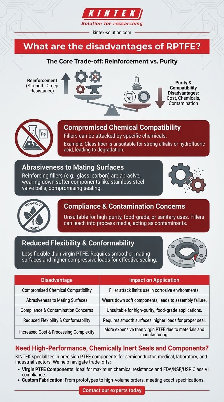 Quels sont les inconvénients du PTFE renforcé (RPTFE) ? Compromis clés en matière de pureté chimique et de performance Guide Visuel