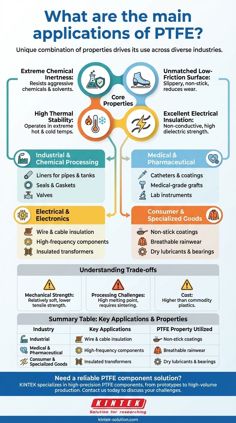 Was sind die Haupteinsatzgebiete von PTFE? Entdecken Sie seine entscheidende Rolle in der Chemie-, Medizin- und Elektronikindustrie. Visuelle Anleitung