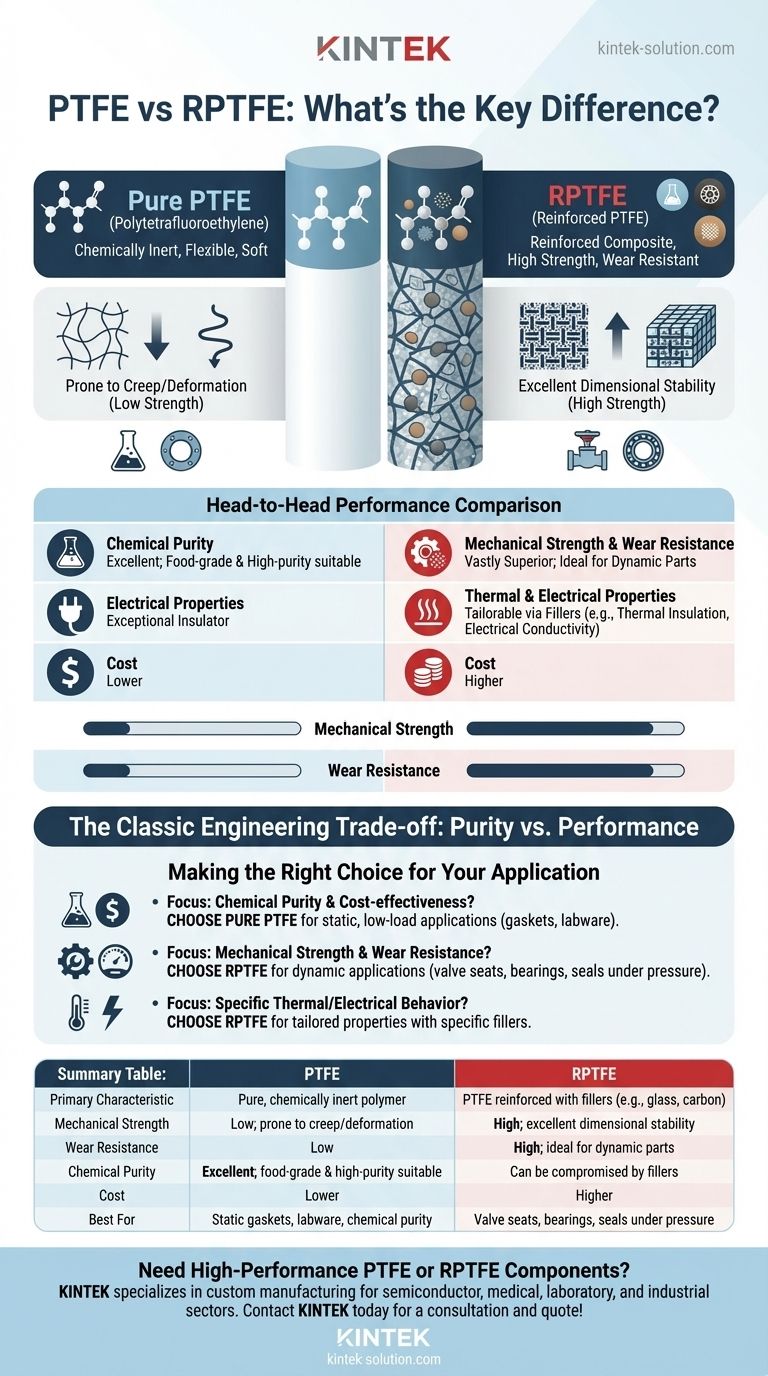 Quais são as principais diferenças entre PTFE e RPTFE? Escolha o Material Certo para a Sua Aplicação Guia Visual