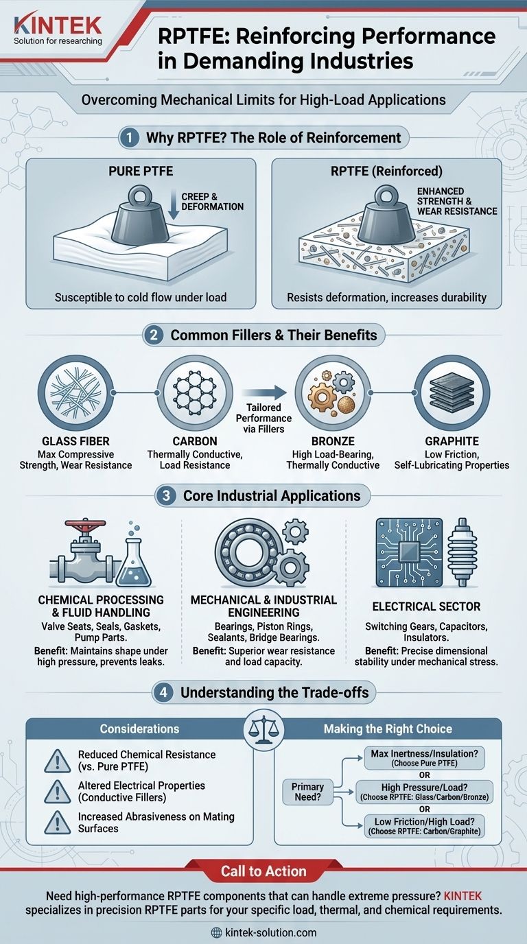 ¿Qué industrias utilizan comúnmente el PTFE Reforzado (RPTFE) y con qué fines? Mejorar la durabilidad en aplicaciones de alta carga Guía Visual