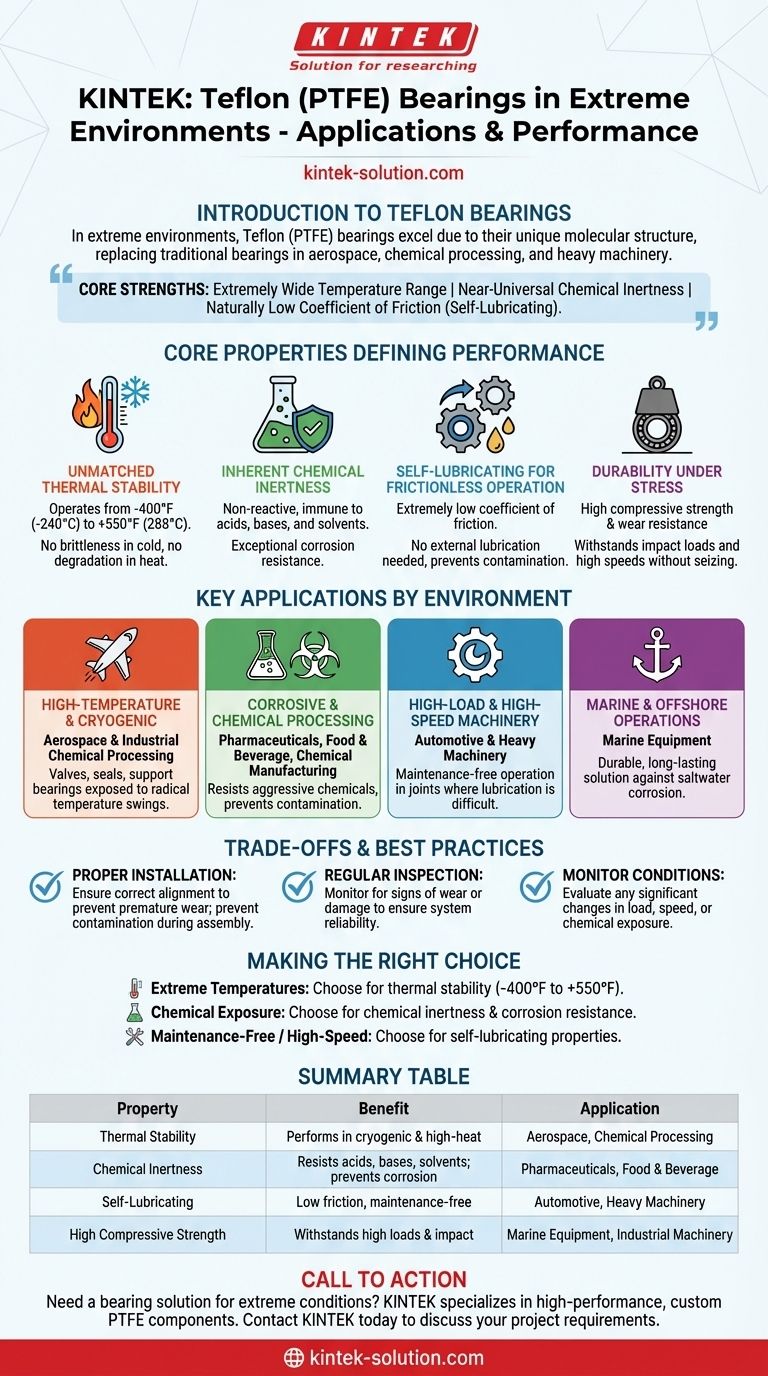 Quali sono le applicazioni dei cuscinetti in Teflon in ambienti estremi? Garantire l'affidabilità da -400°F a +550°F Guida Visiva