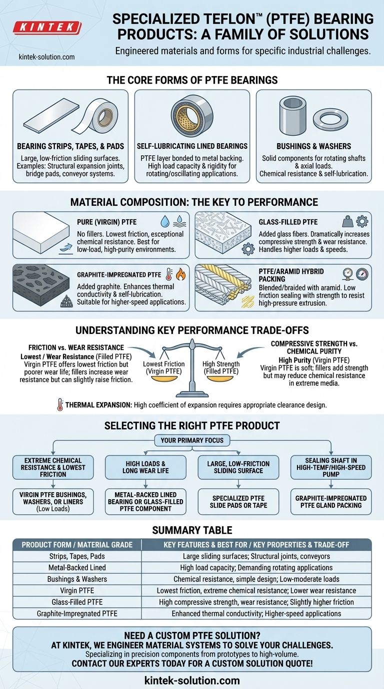 Quali sono alcuni prodotti per cuscinetti in Teflon specializzati? Una guida ai sistemi di materiali e alle forme Guida Visiva