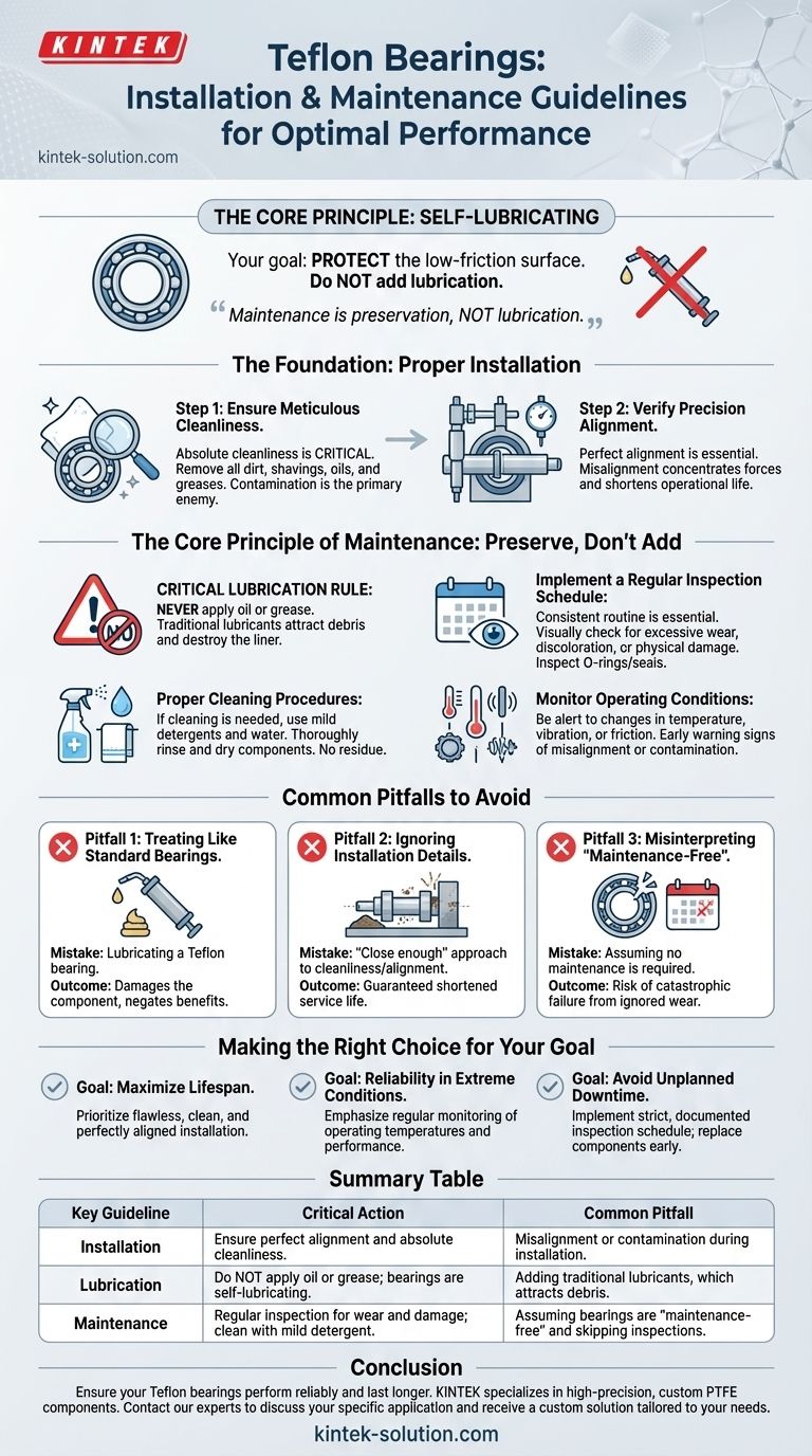 Quais são as diretrizes de instalação e manutenção para mancais de Teflon? Maximizando a Vida Útil e o Desempenho Guia Visual