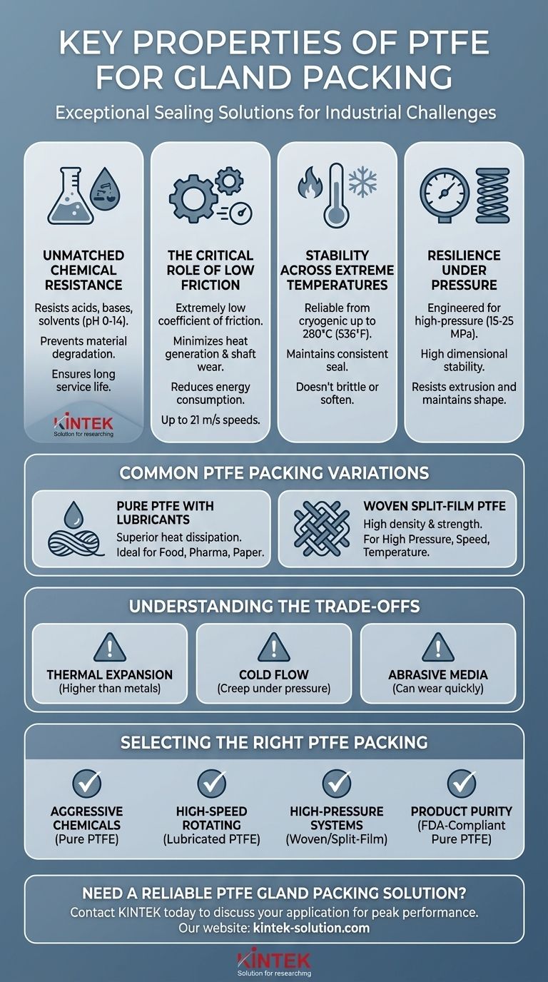 Quais são as principais propriedades do PTFE que beneficiam as gaxetas de vedação? Alcance um Desempenho de Vedação Superior Guia Visual
