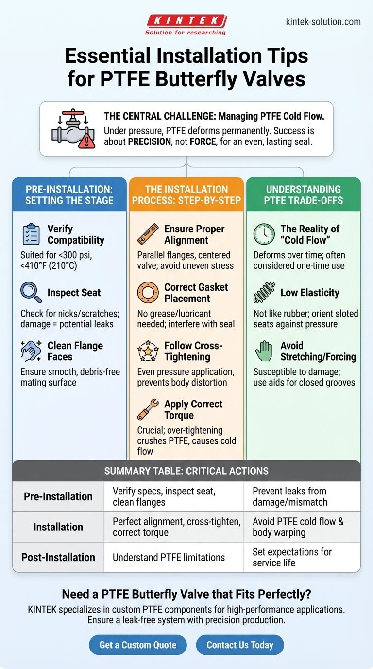 聚四氟乙烯（PTFE）蝶阀安装有哪些重要技巧？确保实现无泄漏、持久的密封 图解指南