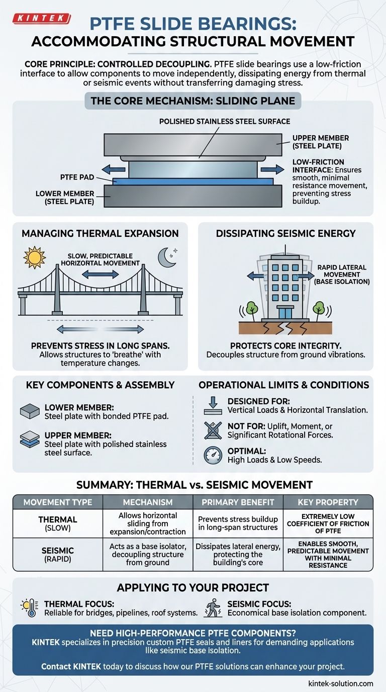 PTFE 슬라이드 베어링은 열 및 지진 움직임을 어떻게 수용합니까? 저마찰 설계로 구조적 움직임 제어 시각적 가이드