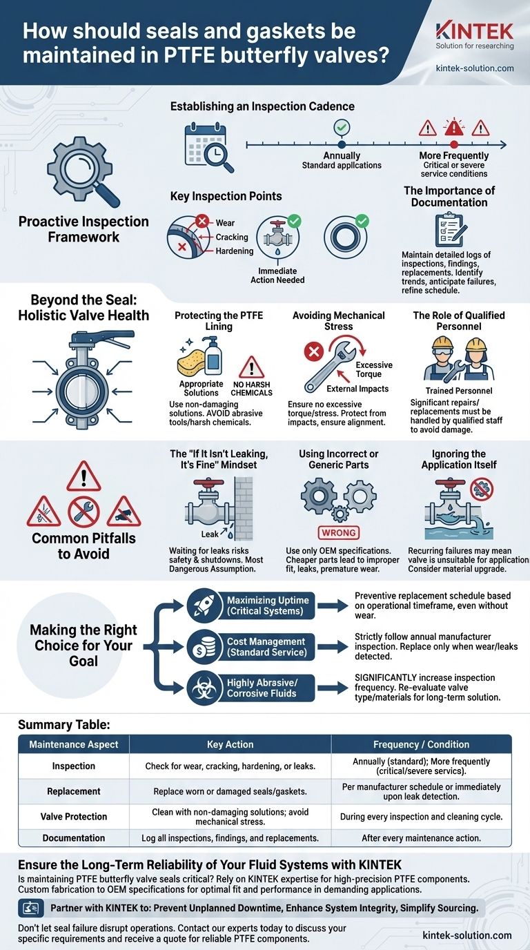 كيف ينبغي صيانة الأختام والحشيات في صمامات الفراشة المصنوعة من PTFE؟ دليل استباقي لمنع توقف العمل دليل مرئي