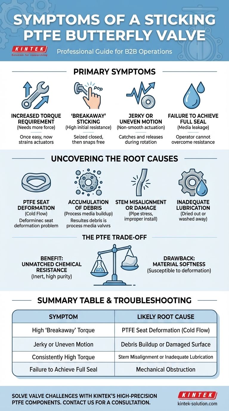 Quais são os sintomas de uma válvula borboleta de PTFE emperrada? Diagnóstico de Alto Torque e Problemas de Travamento Guia Visual