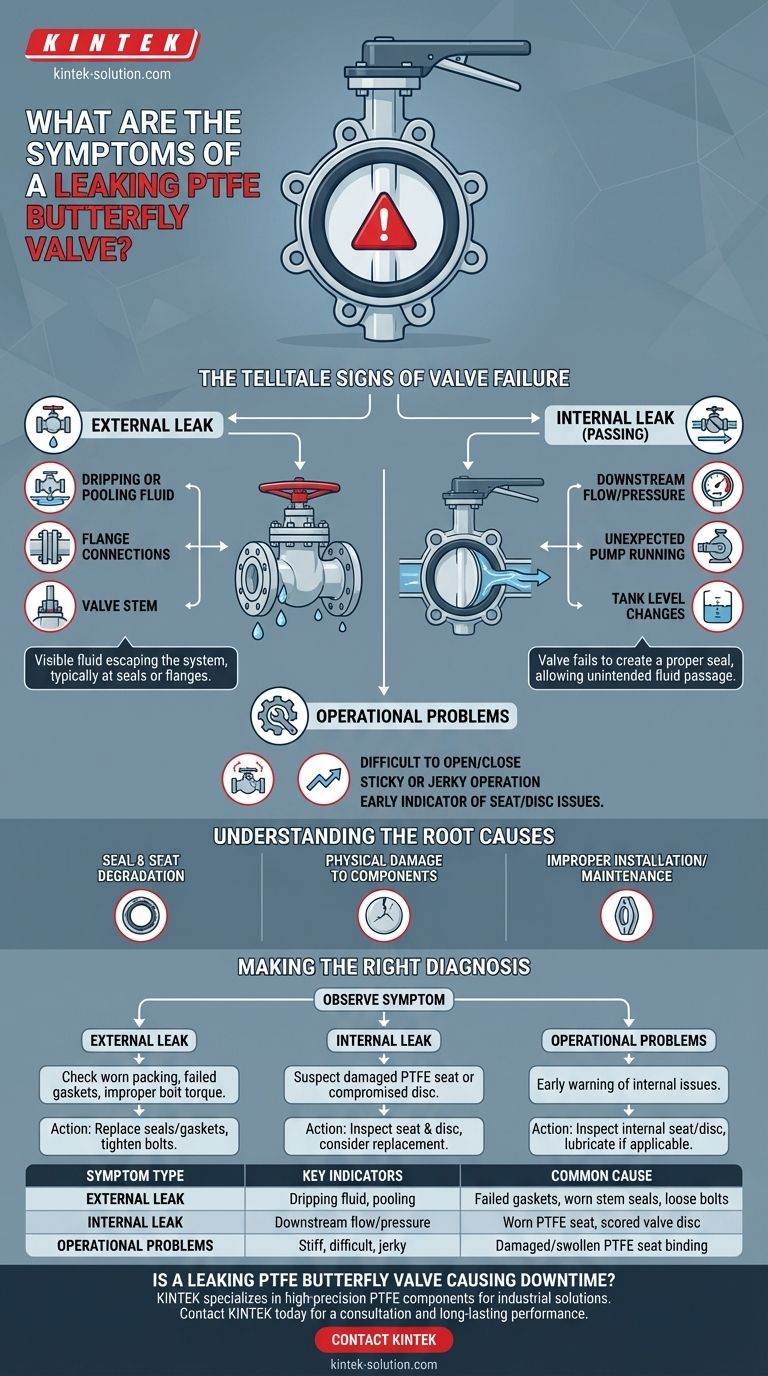 Каковы симптомы протекающего фторопластового (PTFE) дискового затвора? Определите внешние и внутренние утечки Визуальное руководство