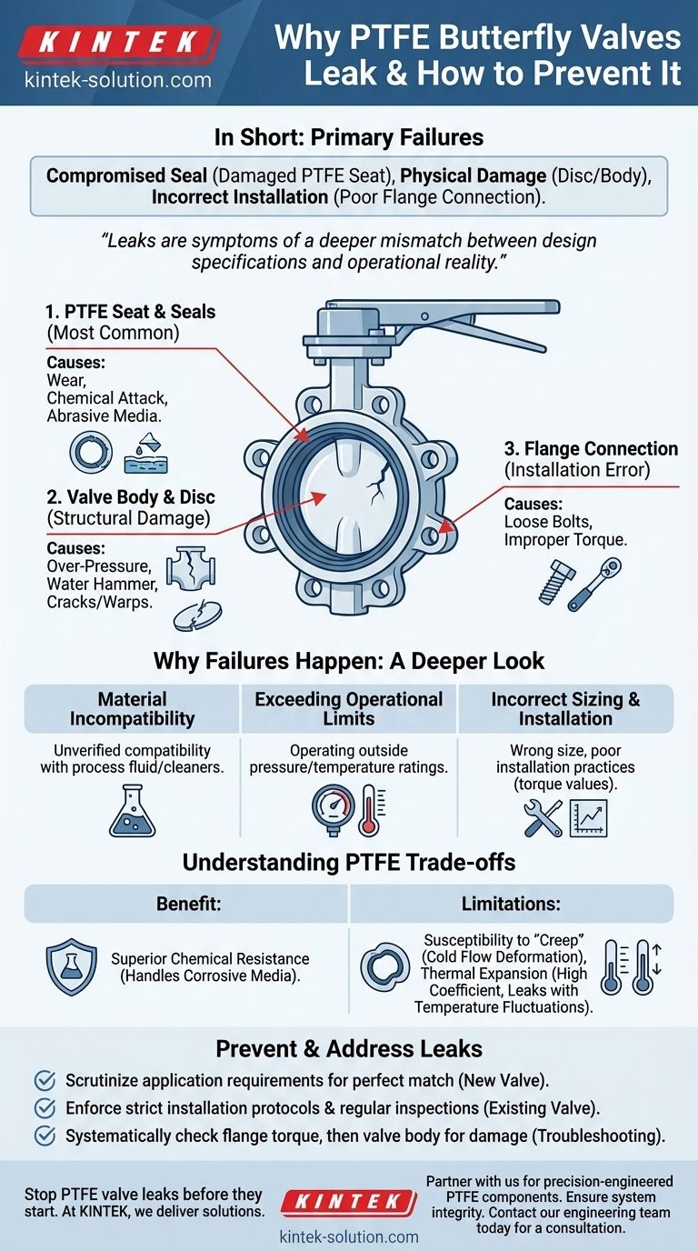 Cosa causa le perdite in una valvola a farfalla in PTFE? Diagnosi e prevenzione del cedimento della tenuta Guida Visiva