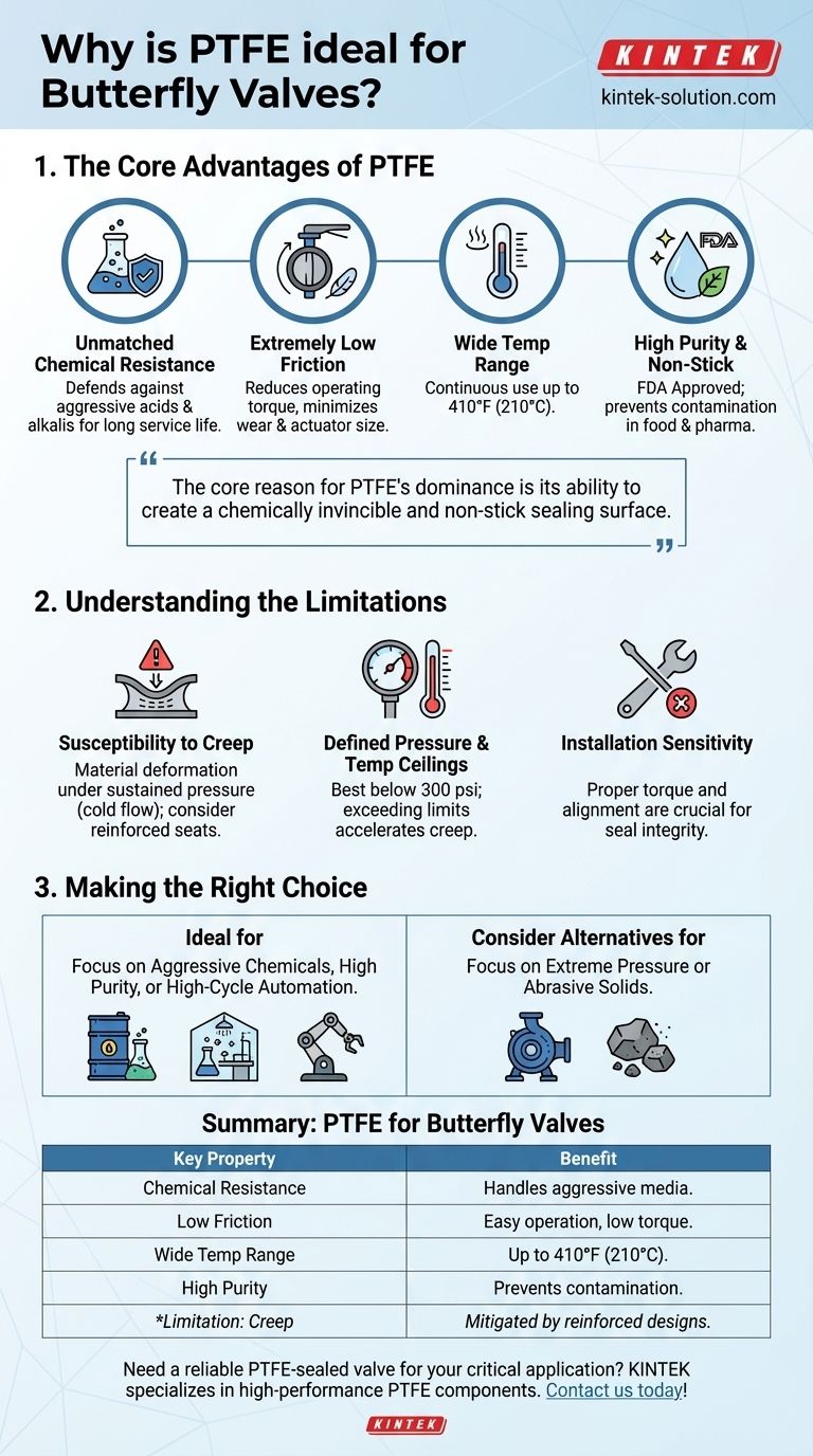 Por que o PTFE é um material ideal para válvulas borboleta? Vedação Superior e Resistência Química Guia Visual