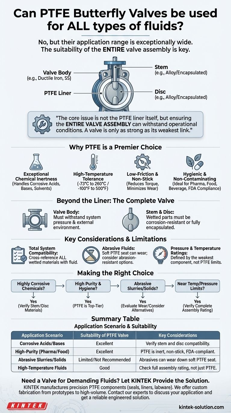 Válvulas borboleta de PTFE podem ser usadas para todos os tipos de fluidos? Maximizando a Resistência Química e a Pureza Guia Visual