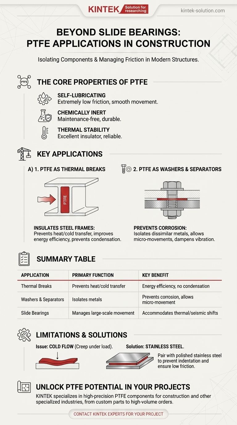 슬라이드 베어링 외에 PTFE의 추가적인 건설 응용 분야는 무엇입니까? 열 차단재 및 와셔에 PTFE 활용 시각적 가이드