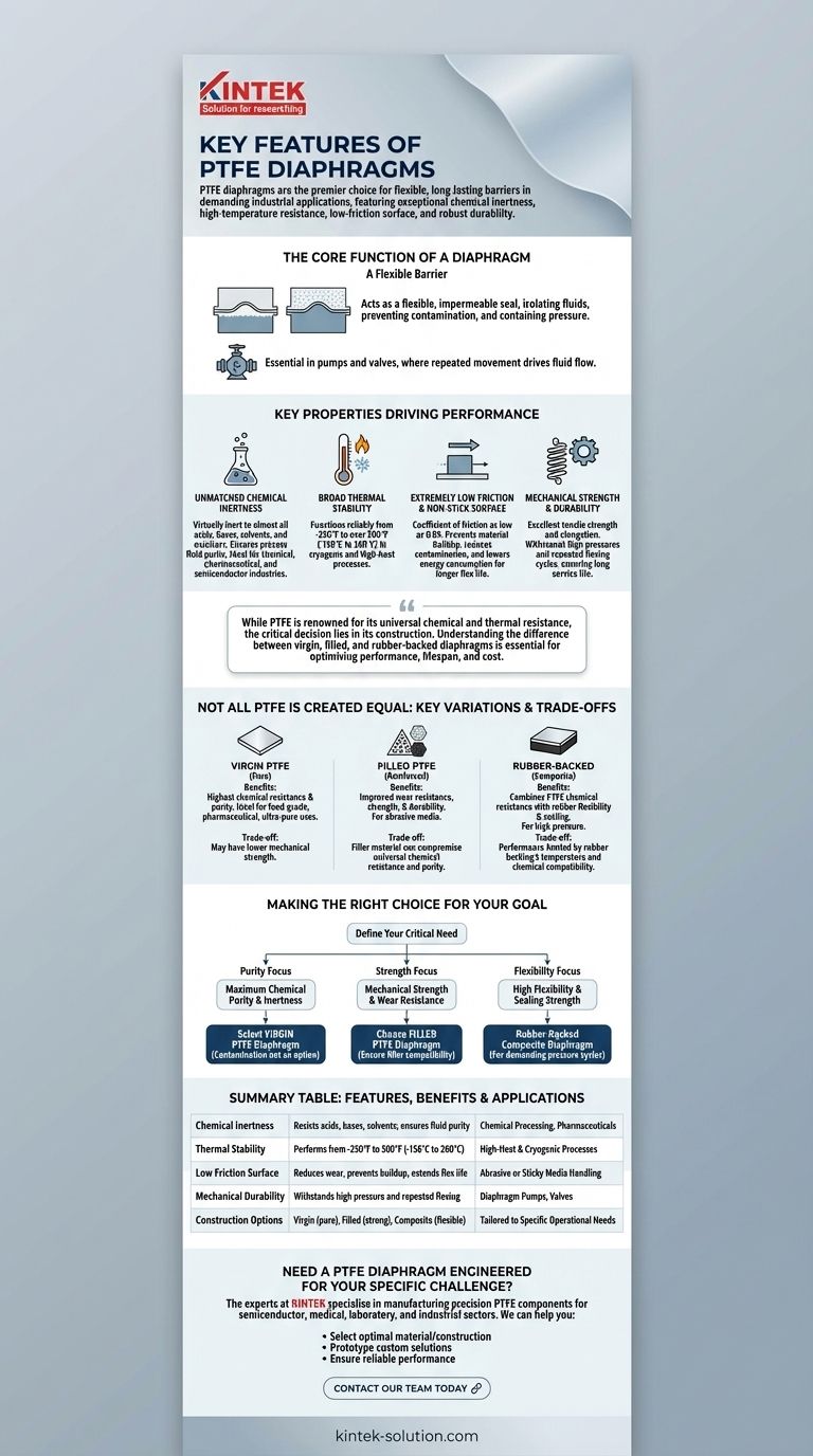 What are the key features of PTFE diaphragms? Maximize Performance in Demanding Applications Visual Guide