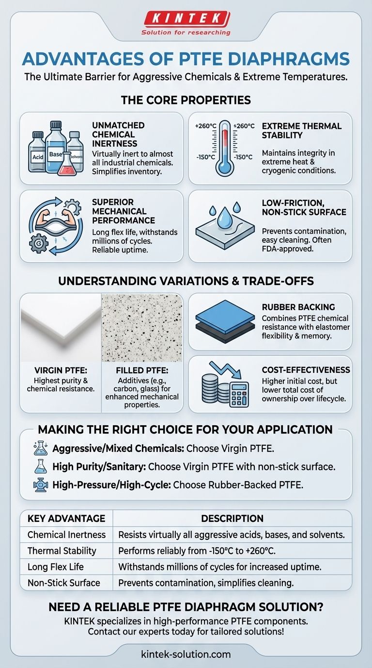 Quais são as vantagens dos diafragmas de PTFE? Alcance Resistência Química e Térmica Incomparáveis Guia Visual
