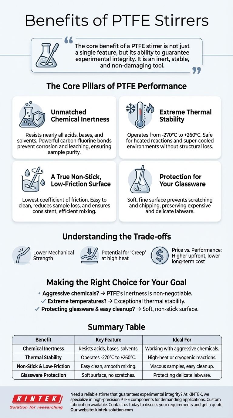 Quali sono i vantaggi degli agitatori in PTFE? Garantire la purezza chimica e proteggere la vetreria di laboratorio Guida Visiva