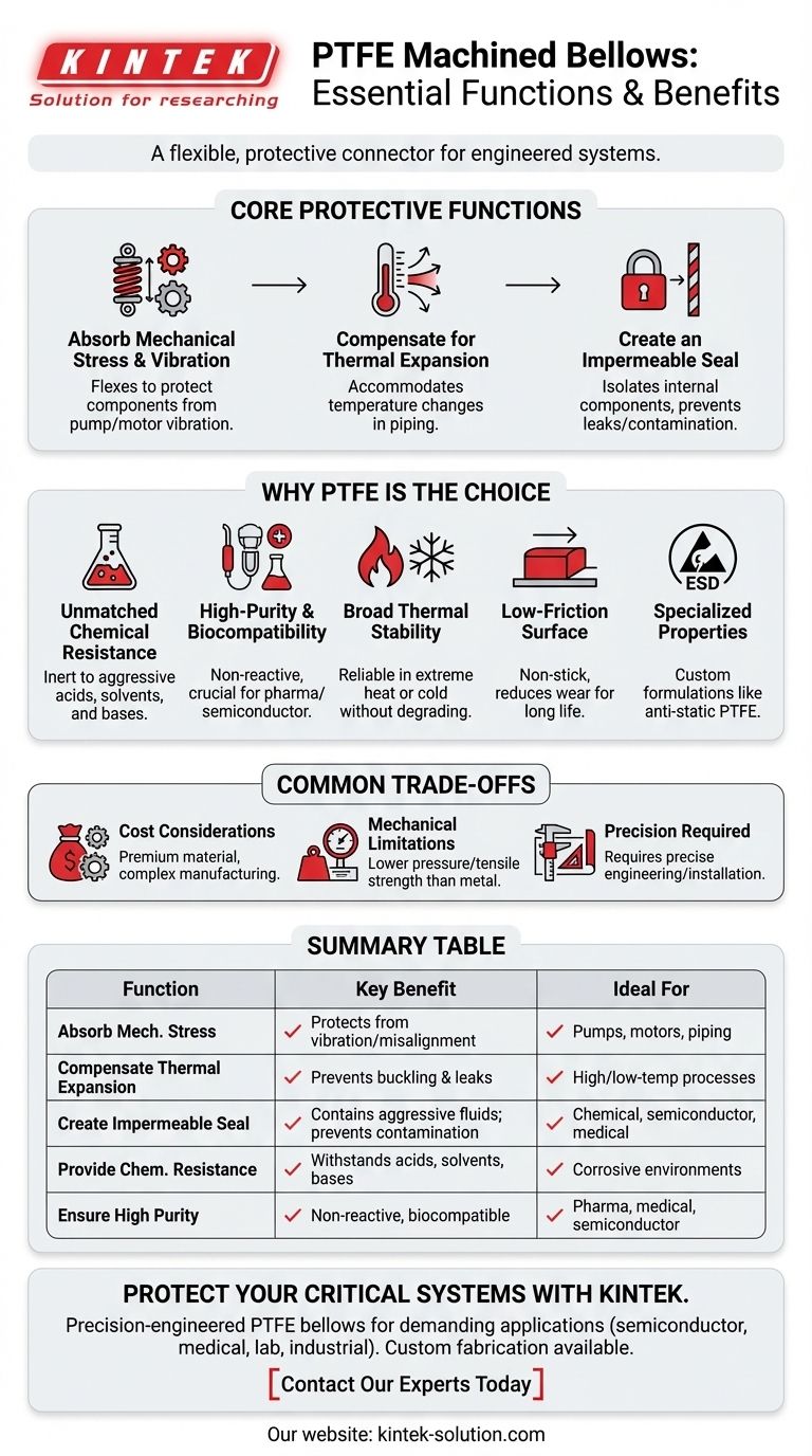 Qual é a função dos foles usinados em PTFE? Um Guia para Proteger Sistemas Críticos Guia Visual