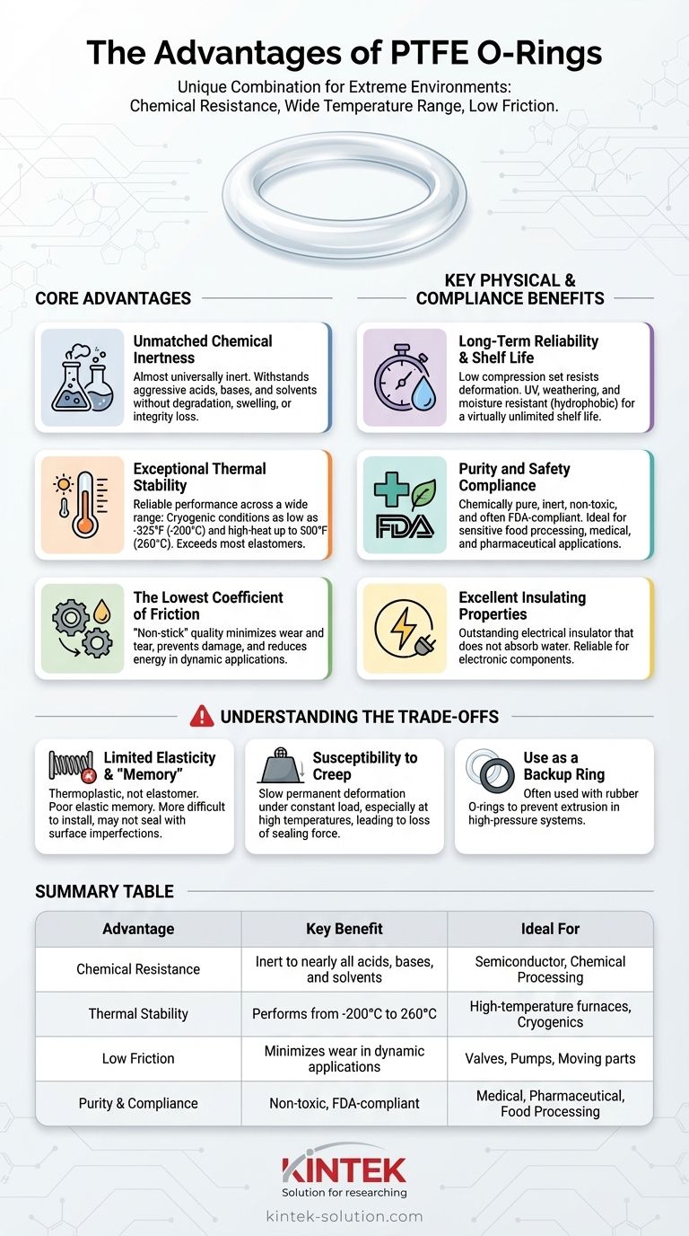 Quali vantaggi offrono gli O-ring in PTFE? Tenuta superiore per ambienti chimici e termici estremi Guida Visiva