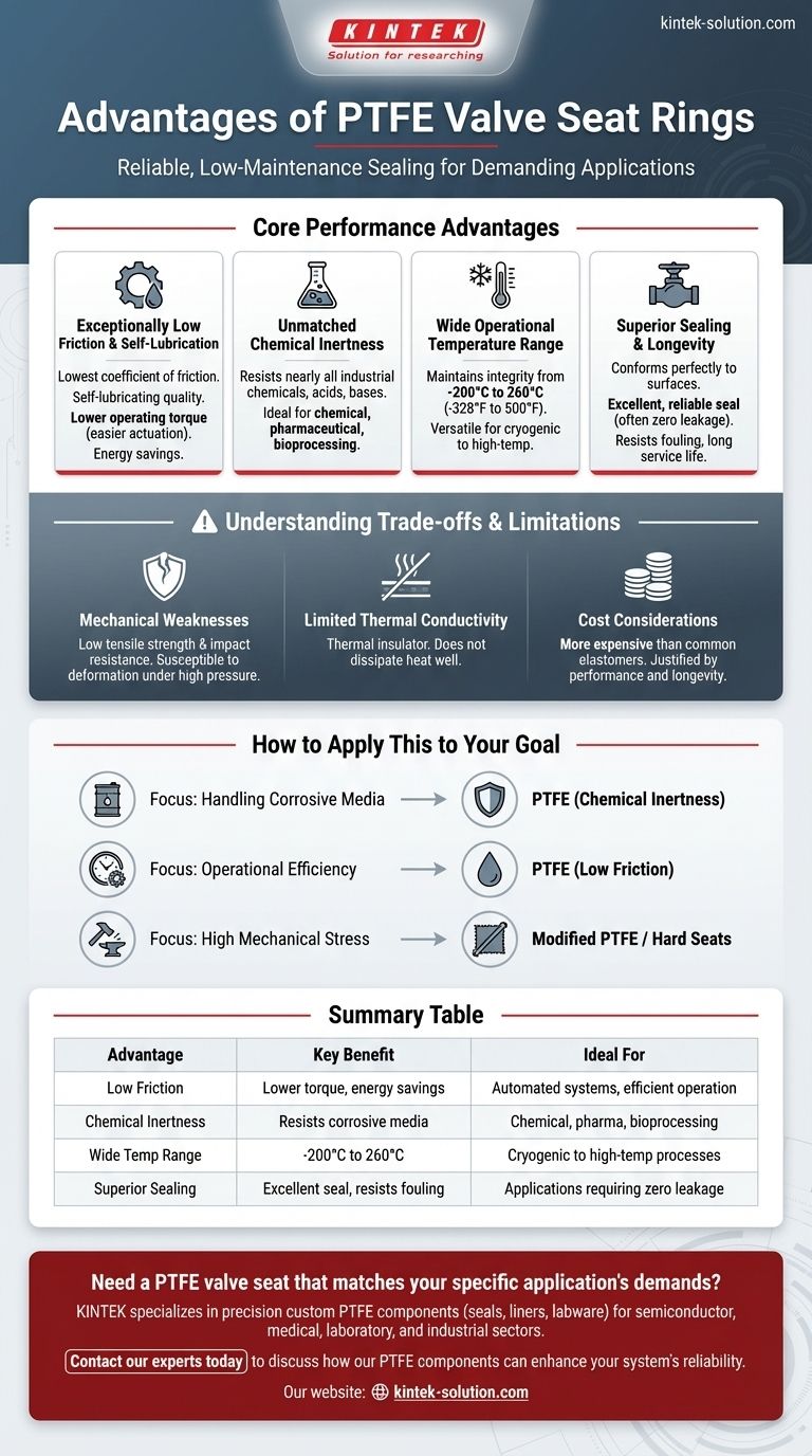 Quais vantagens os anéis de sede de válvula de PTFE oferecem? Obtenha Vedação Superior em Ambientes Exigentes Guia Visual