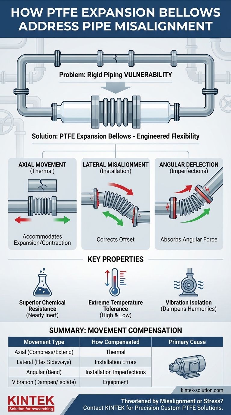 PTFEエキスパンションベローズは、配管のミスアライメントにどのように対処しますか？配管システムを応力や破損から保護しましょう ビジュアルガイド