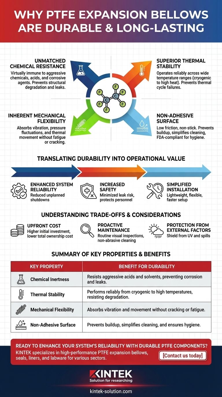Cosa rende i soffietti di espansione in PTFE durevoli e di lunga durata? Resistenza chimica e termica senza pari Guida Visiva