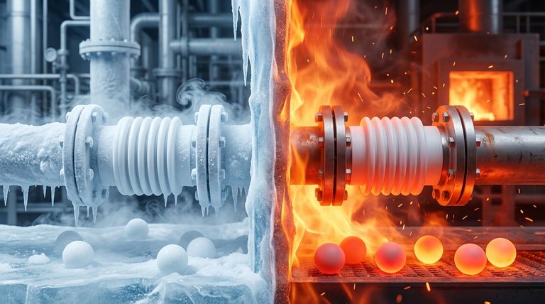 Quais são as diferenças de tolerância à temperatura entre foles de expansão de PTFE e borracha? Escolha o Material Certo para o Seu Sistema