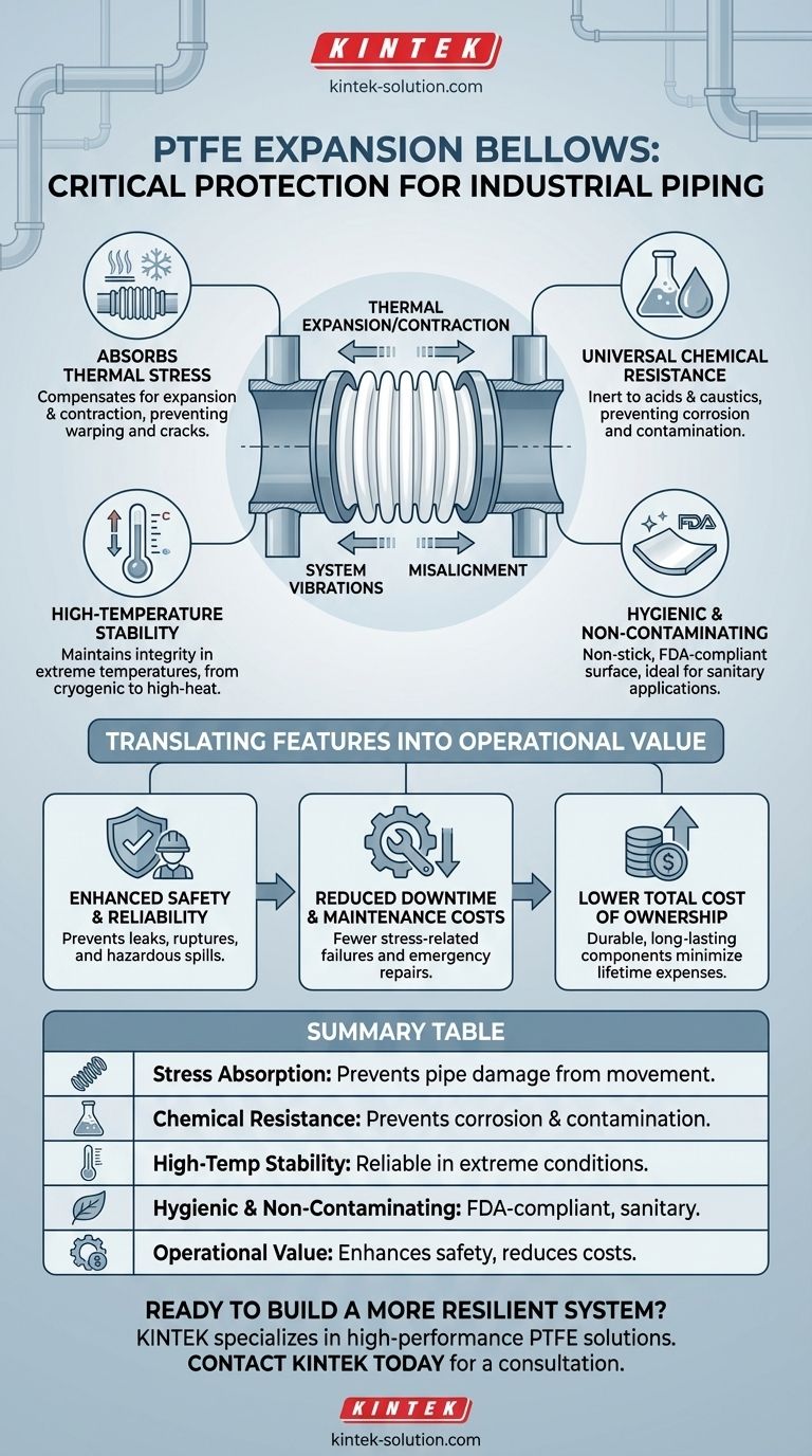 Quali sono i vantaggi generali dell'utilizzo di soffietti di dilatazione in PTFE? Prevenire la rottura delle tubazioni e ridurre i tempi di inattività Guida Visiva