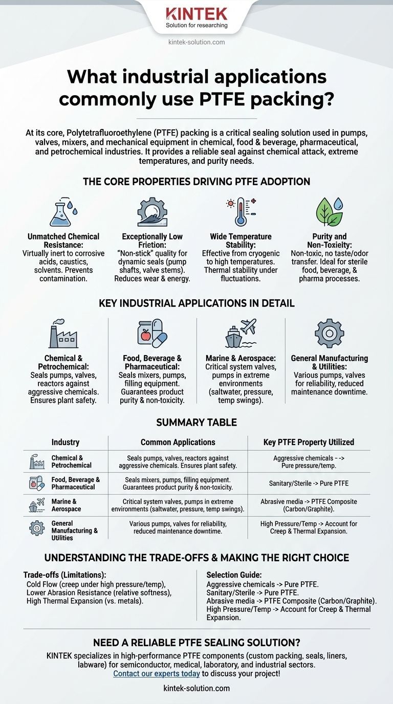 Quais aplicações industriais utilizam comumente gaxetas de PTFE? Soluções de Vedação Essenciais para Indústrias Exigentes Guia Visual