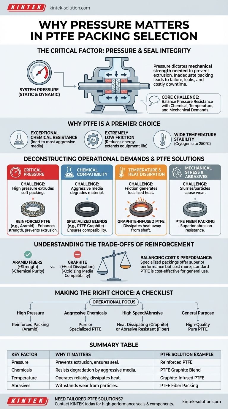 Por que as condições de pressão são importantes ao escolher gaxetas de PTFE? Garanta uma vedação confiável para o seu sistema Guia Visual